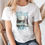Camiseta Paisagem do Rio Montanha "Sair do Lado de Olhar De<br><div class="desc">Reconecte-se com a natureza e você com a Dentro de Paisagem do Rio das Montanhas "Vá para Fora". Apresentando uma serena montanha e paisagem fluvial com uma mensagem inspiradora, esta camisa encoraja você a explorar o excelente ao ar livre enquanto reflete sobre sua jornada interior. Perfeito para caminhoneiros, aventureiros e...</div>