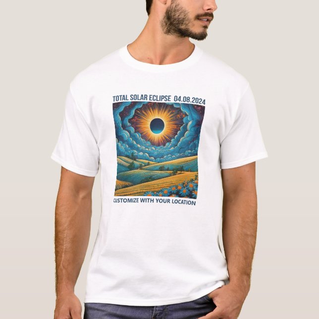 Camiseta Paisagem Eclipse Personalizável (Frente)