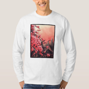 Camiseta Paisagem florescente de cereja