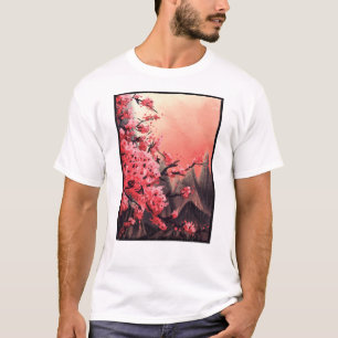 Camiseta Paisagem florescente de cereja