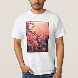 Camiseta Paisagem florescente de cereja