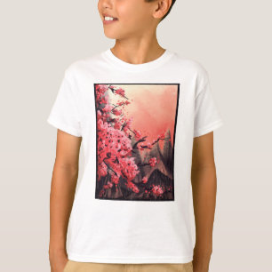 Camiseta Paisagem florescente de cereja