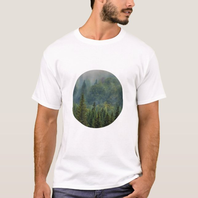 Camiseta Paisagem florestal de pinheiro (Frente)