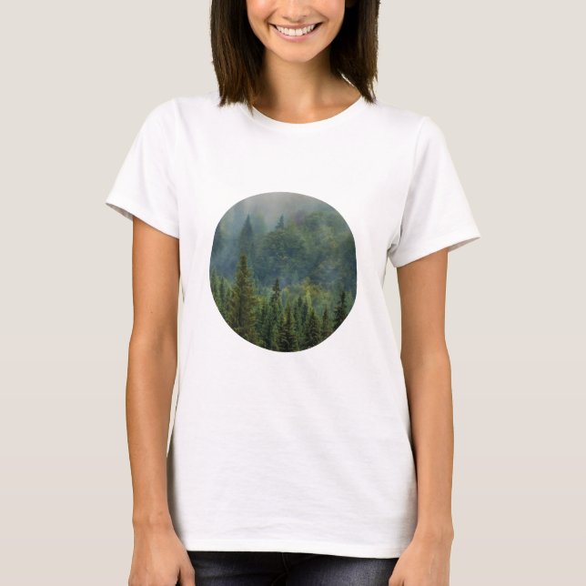 Camiseta Paisagem florestal de pinheiro (Frente)