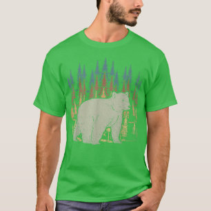 Camiseta Paisagem Florestal Urso Polar Sobre O Ártico Po