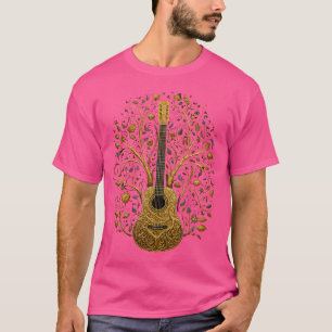Camiseta Paisagem guitarrista da guitarra acústica Nature M