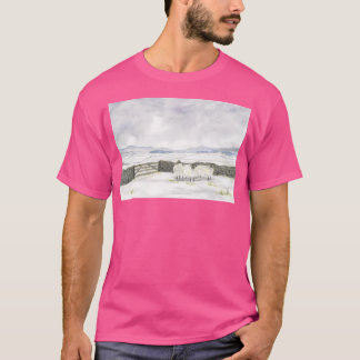 Camiseta Paisagem Irlandesa Em Aquarelas Metálicas Ativas