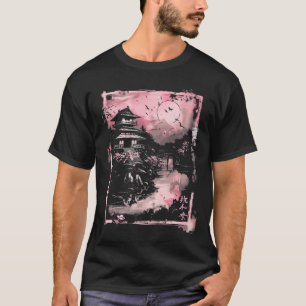 Camiseta Paisagem Japonesa Anime Templo Sakura Japão