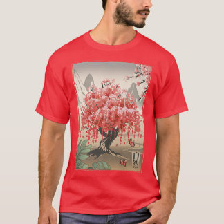 Camiseta Paisagem japonesa Art Vintage Sakura CherryBlosso
