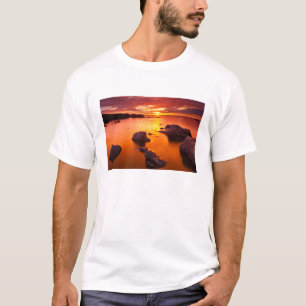 Camiseta Paisagem marinha laranja, pôr do sol, Califórnia