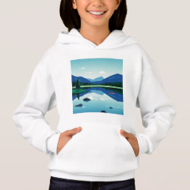 Camiseta Paisagem montanhosa de um lago