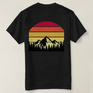 Camiseta Paisagem Montanhosa do Pôr do Sol Retrô Natureza
