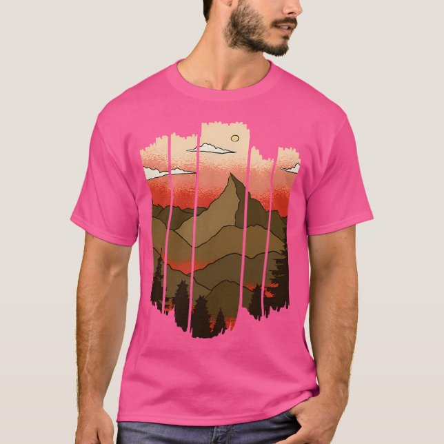 Camiseta Paisagem natural com árvores montanhosas ativas (Frente)