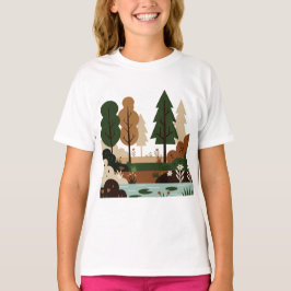 Camiseta Paisagem natural em estilo minimalista