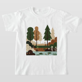 Camiseta Paisagem natural em estilo minimalista