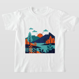Camiseta Paisagem natural em estilo minimalista
