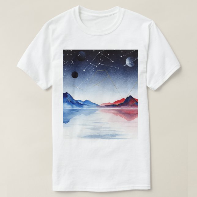 Camiseta Paisagem noturna surreal (Frente do Design)