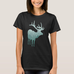Camiseta Paisagem Paisagem de Deer Silhouette Forest
