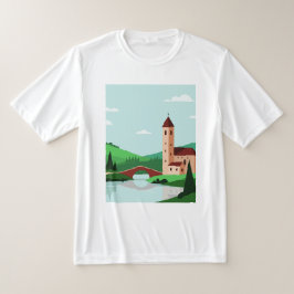Camiseta Paisagem pastoral minimalista