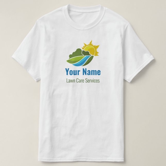 Camiseta Paisagem personalizável para o tratamento de grama (Frente do Design)