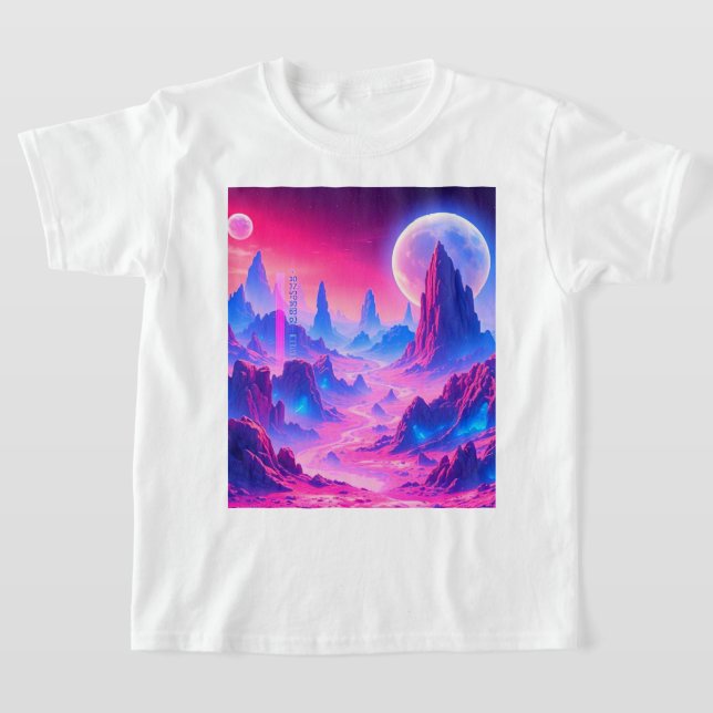 Camiseta Paisagem Planeta Neon Alienígena | Sci-Fi Fantasy  (Postura )