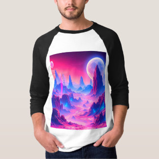 Camiseta Paisagem Planeta Neon Alienígena | Sci-Fi Fantasy 
