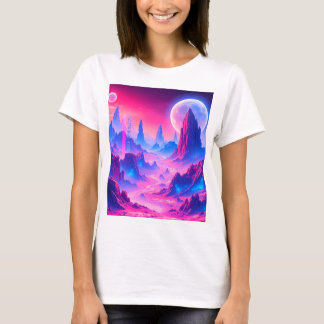 Camiseta Paisagem Planeta Neon Alienígena | Sci-Fi Fantasy 