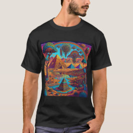Camiseta Paisagem Psicodélica Egípcia