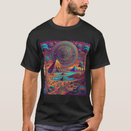 Camiseta Paisagem Psicodélica Egípcia