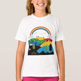 Camiseta Paisagem rural colorida