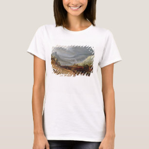 Camiseta Paisagem rural com um fazendeiro que freia os