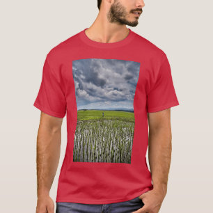 Camiseta paisagem rural indonésia campos de arroz até onde