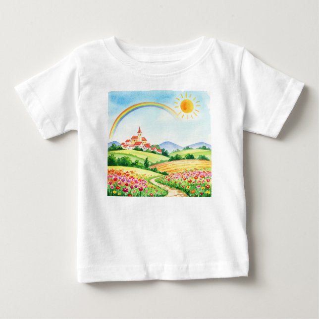 Camiseta Paisagem rural pacífica (Frente)