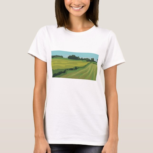 Camiseta Paisagem Rural Verde (Frente)
