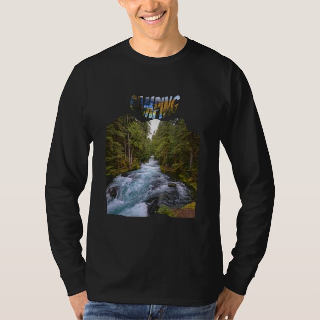 Camiseta Paisagem Rústica da Natureza Cachoeira (Frente)