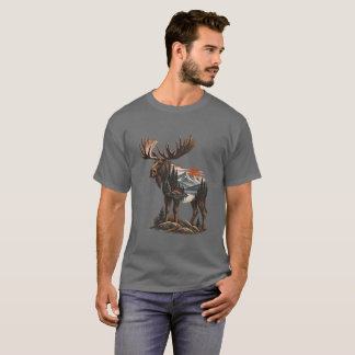 Camiseta Paisagem Selvagem da Montanha Moose