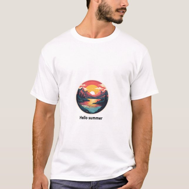 Camiseta Paisagem Sunset Mountain Landscape T Shirt - Natur (Frente)