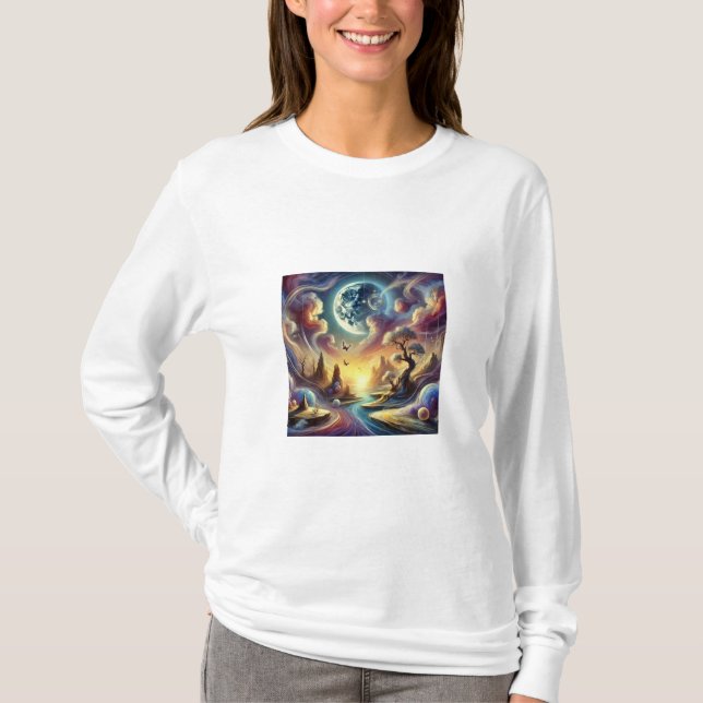 Camiseta Paisagem Surreal do Dreamlike (Frente)