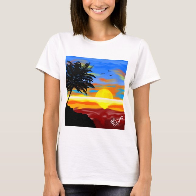 Camiseta paisagem tropical (Frente)