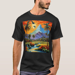 Camiseta Paisagem Tropical 2 Ativo