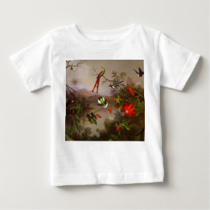 Camiseta Paisagem tropical com dez beija-flores