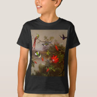 Paisagem tropical com dez beija-flores