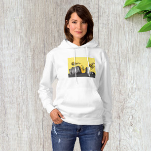 Camiseta Paisagem Urbana Amarela e Cinza Abstrata Retro