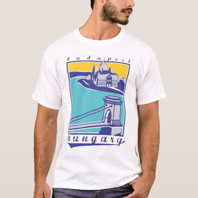 Camiseta Paisagem urbana Budapeste (Frente)