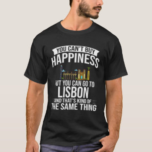 Camiseta Paisagem Urbana da Cidade de Lisboa Portugal Mapa