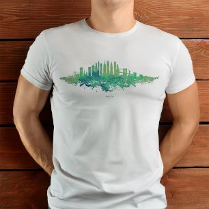 Camiseta Paisagem urbana da Cidade de Nova York em aquarela
