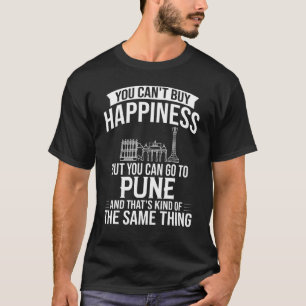 Camiseta Paisagem Urbana da Cidade de Pune Índia Mapa Viage