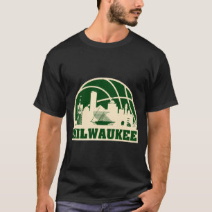 Camiseta paisagem urbana de Milwaukee basquete Mil