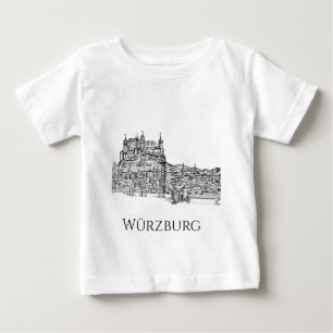 Camiseta Paisagem Urbana de Würzburg Baviera Arte Minimalis