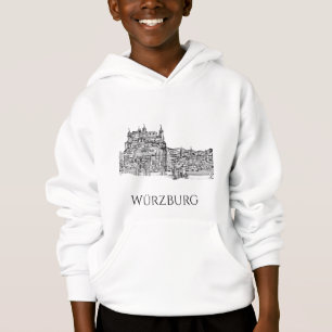 Camiseta Paisagem Urbana de Würzburg Baviera Arte Minimalis